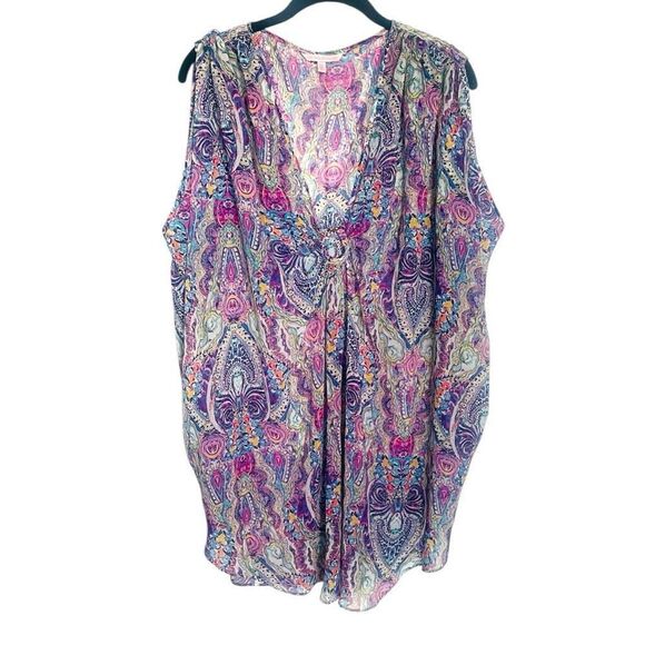 Victoria’s Secret Swim Cover Up Size M /L Purple Paisley Print - Picture 1 of 5